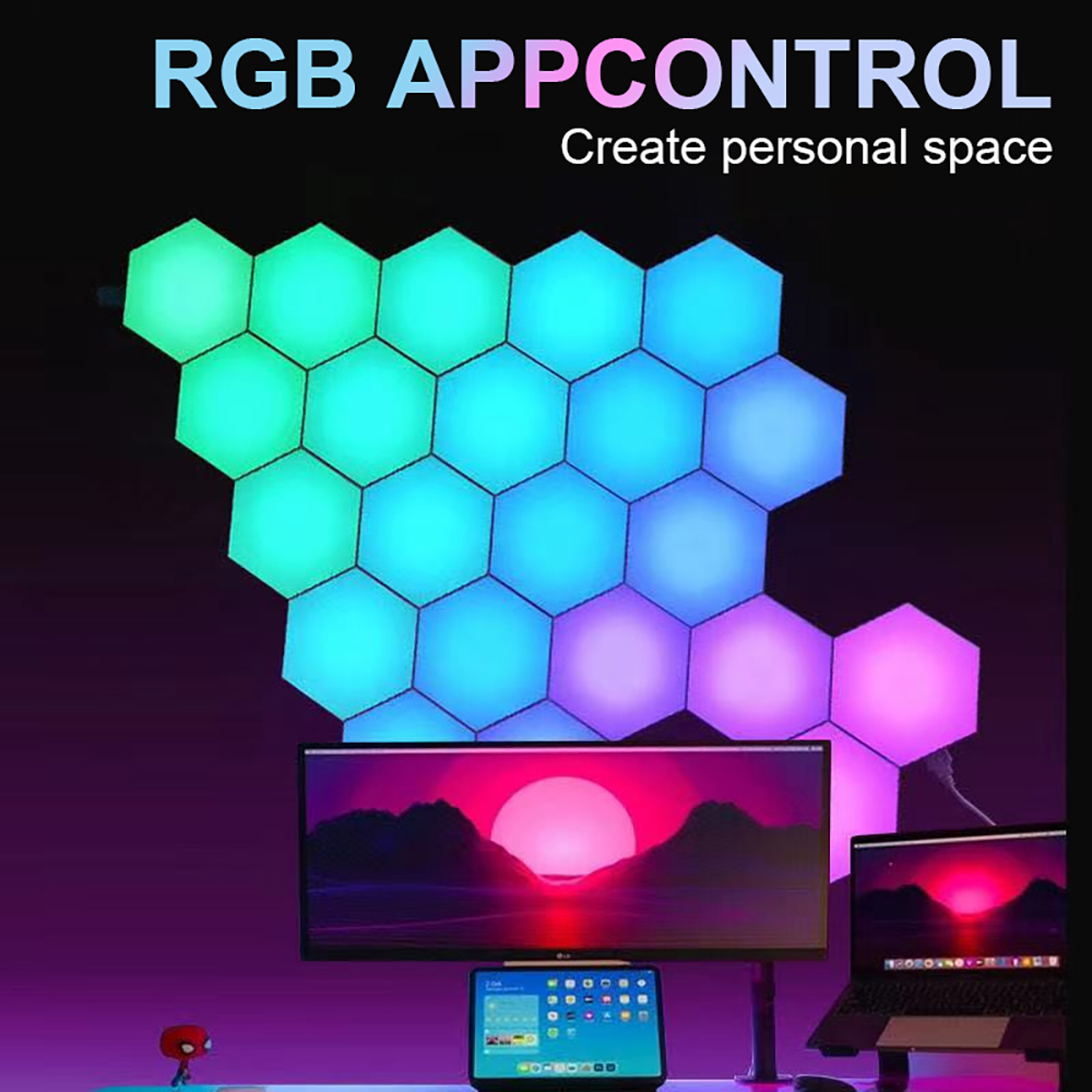 Gaming Accessories Wall - Lumière Hexagonale Murale LED Tactile RVB