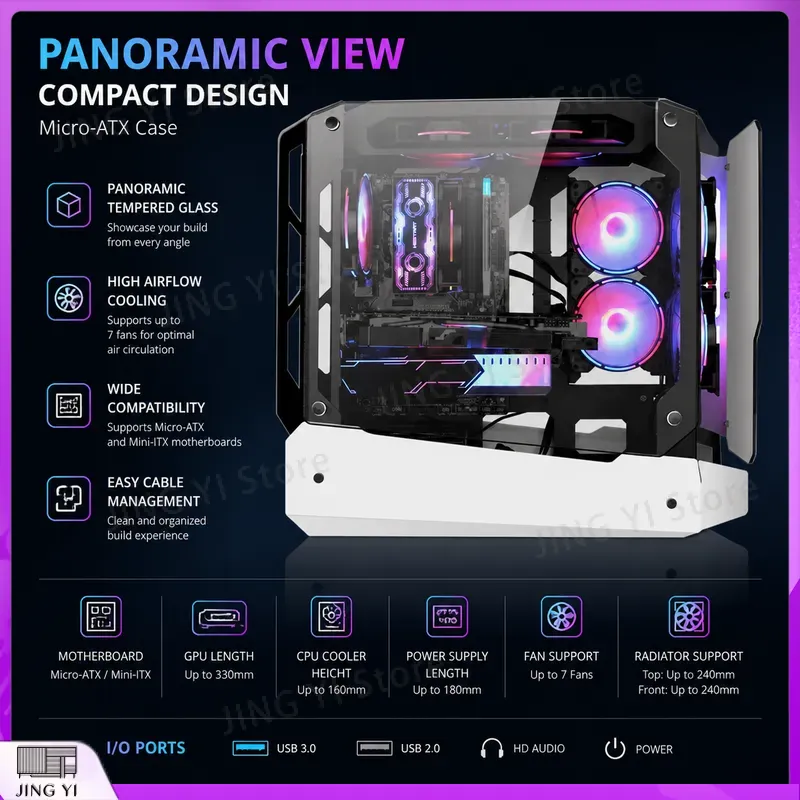 Boîtier PC Gaming mATX, Châssi - Gaming Hardware And Accessories avis et prix